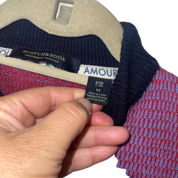 Scotch And Soda Mens Sweater Size Medium Purple Funnel Knit Crewneck China - Picture 9 of 10